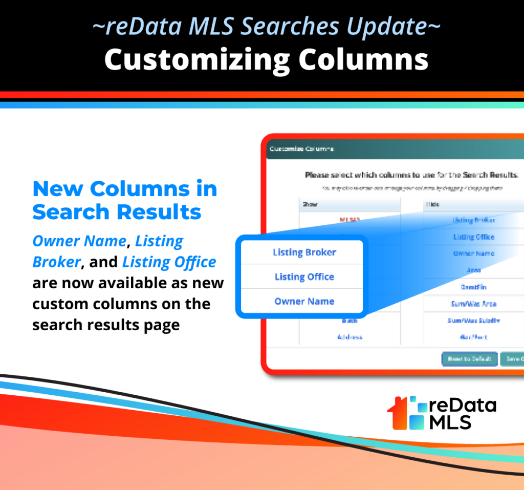 Searches Update - Customizing Columns 